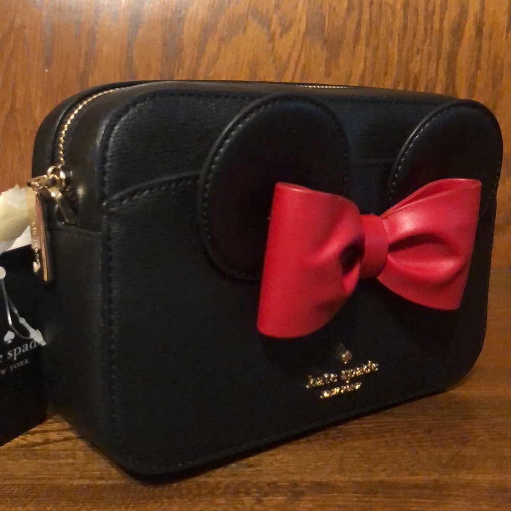 NWT-Disney x Kate Spade-Minnie Mouse-Mini Camera Bag-Black with Red Bow-$329 - Picture 3 of 15